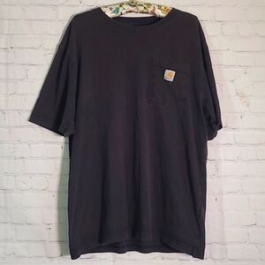 Carhartt Classic Black Distressed Worn Original Fit Tee Tshirt Mens Size Large